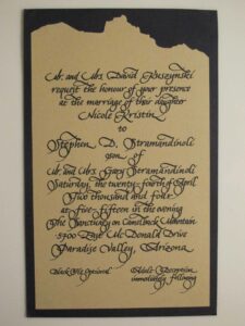 calligraphy, wedding, invitation
